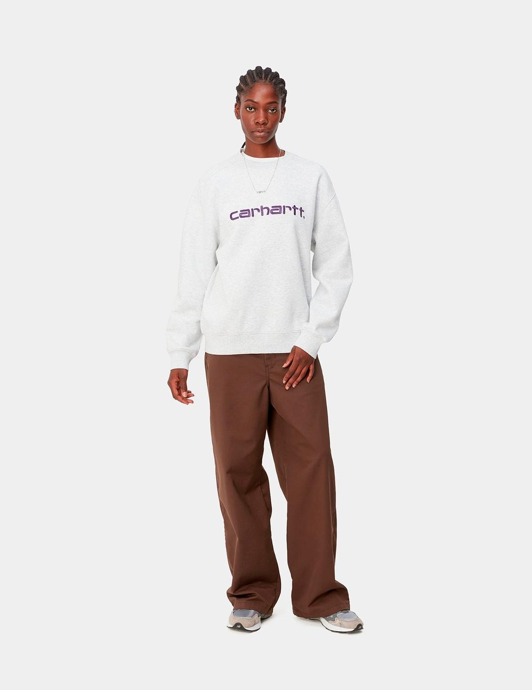 Sudadera W' CARHARTT SWEAT - Ash Heather/Cassis