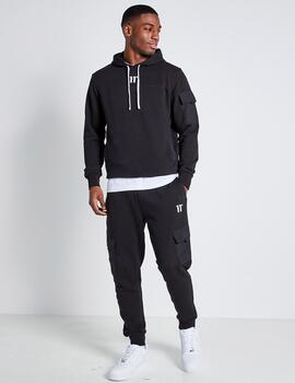 Sudadera 11 DEGREES Capucha WOVEN POCKET - Black