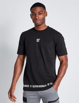 Camiseta 11 DEGREES HEM PRINT - Black