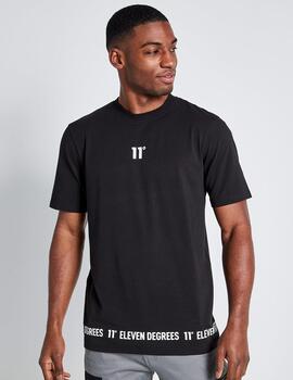 Camiseta 11 DEGREES HEM PRINT - Black