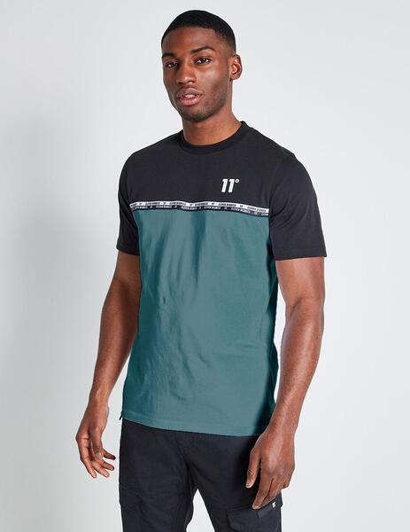 Camiseta ELEVEN DOUBLE TAPED - Black / Washed Green