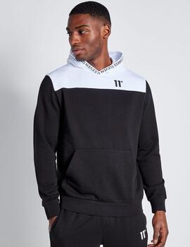 Sudadera ELEVEN Capucha TEXT PRINT BLOCK - Black / White
