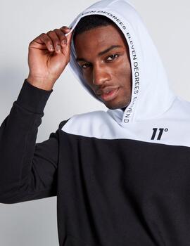 Sudadera ELEVEN Capucha TEXT PRINT BLOCK - Black / White