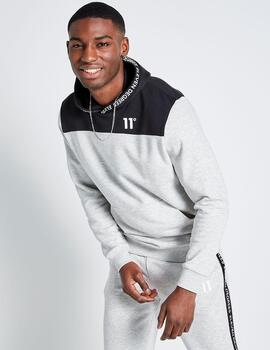 Sudadera Capucha ELEVEN TEXT PRINT BLOCK - Grey Marl / Bl