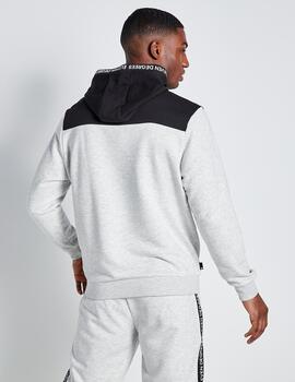 Sudadera Capucha ELEVEN TEXT PRINT BLOCK - Grey Marl / Bl