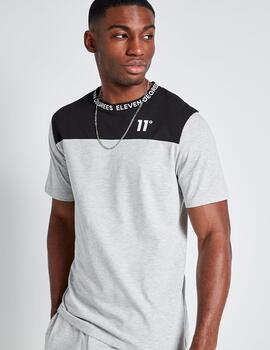 Camiseta ELEVEN TEXT PRINT BLOCK - Grey Marl / Black