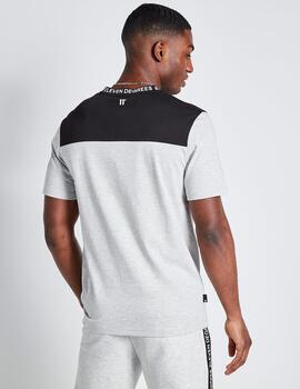 Camiseta ELEVEN TEXT PRINT BLOCK - Grey Marl / Black