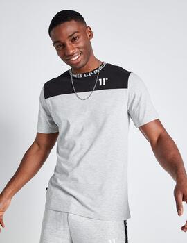 Camiseta ELEVEN TEXT PRINT BLOCK - Grey Marl / Black
