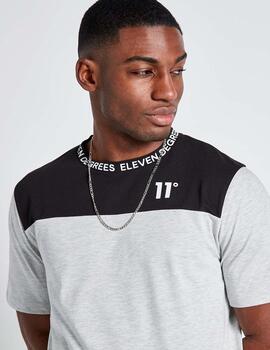 Camiseta ELEVEN TEXT PRINT BLOCK - Grey Marl / Black