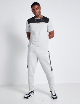 Camiseta ELEVEN TEXT PRINT BLOCK - Grey Marl / Black