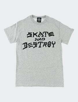 Camiseta Thrasher SKATE AND DESTROY - Gris vigoré