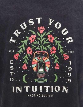 Camiseta KAOTIKO WASHED TRUST YOUR INTUITION - Black