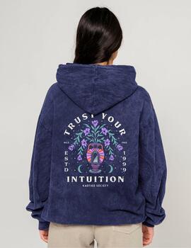 Sudadera Capucha KAOTIKO WASHED TRUST YOUR INTUITION - Dark