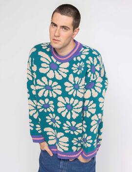 Jersey KAOTIKO FLOWERS - Green/Blue