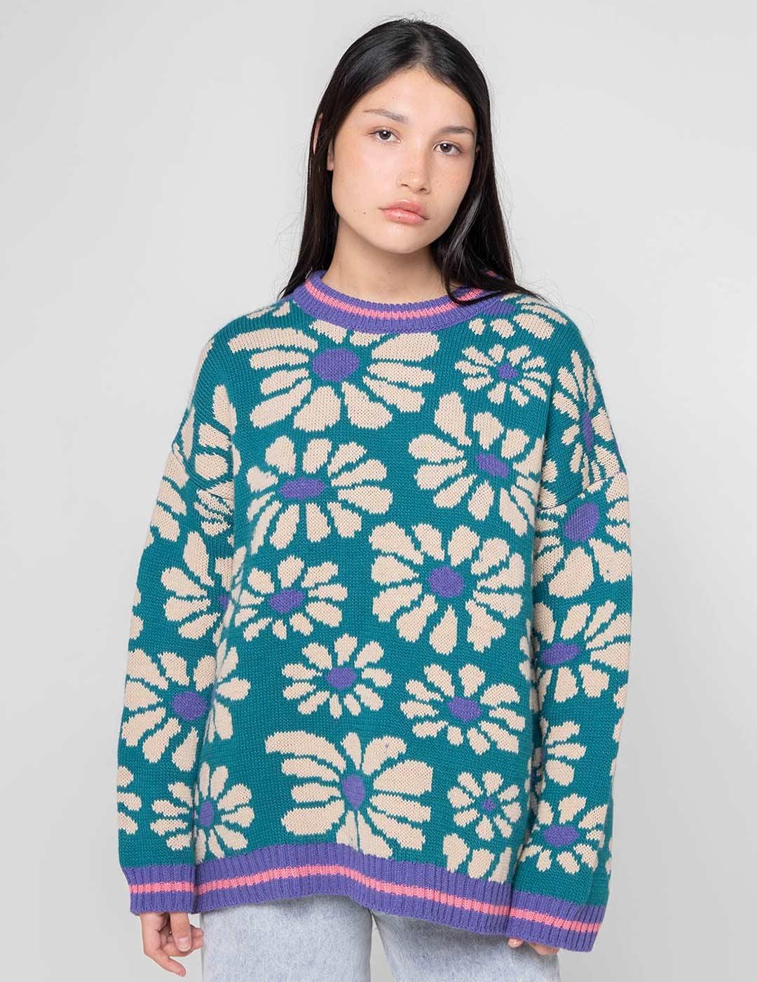 Jersey KAOTIKO FLOWERS - Green/Blue