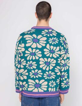 Jersey KAOTIKO FLOWERS - Green/Blue