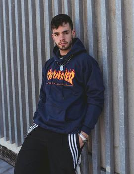 Sudadera capucha Thrasher  FLAME LOGO - Azul