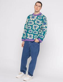Jersey KAOTIKO FLOWERS - Green/Blue