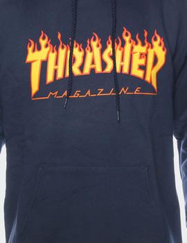 Sudadera capucha Thrasher  FLAME LOGO - Azul