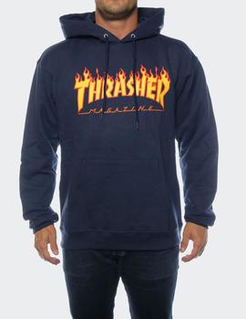 Sudadera capucha Thrasher  FLAME LOGO - Azul