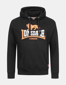 Sudadera Capucha LONSDALE THURNING - Black/Orange/White