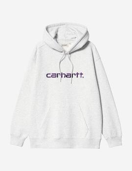 Sudadera W' HOODED CARHARTT - Ash Heather/Cassis