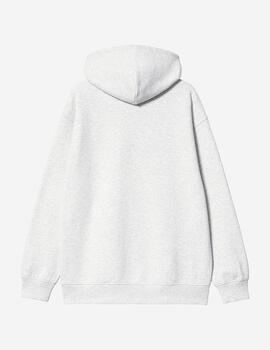 Sudadera W' HOODED CARHARTT - Ash Heather/Cassis