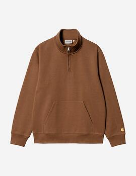 Sudadera CARHARTT CHASE NECK ZIP - Tamarind/Gold