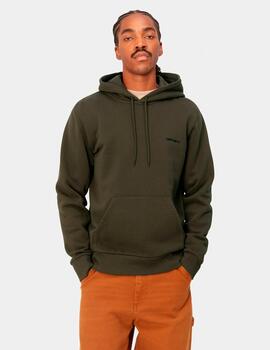 Sudadera Capucha CARHARTT SCRIPT EMBROIDERY - Cypress/Black