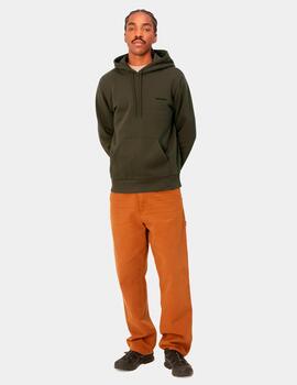 Sudadera Capucha CARHARTT SCRIPT EMBROIDERY - Cypress/Black