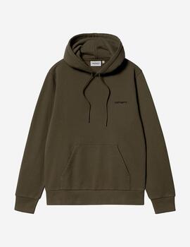 Sudadera Capucha CARHARTT SCRIPT EMBROIDERY - Cypress/Black