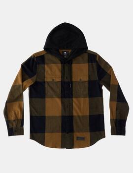 Camisa DC SHOES RUCKUS HOODED - Green/Black/Green