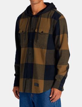 Camisa DC SHOES RUCKUS HOODED - Green/Black/Green