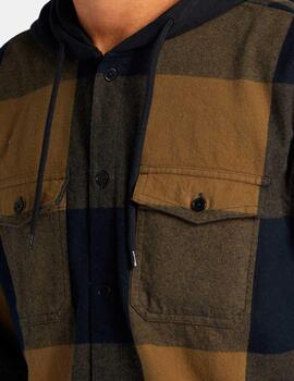 Camisa DC SHOES RUCKUS HOODED - Green/Black/Green