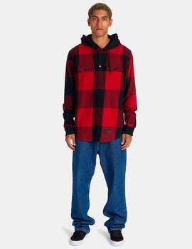 Camisa DC SHOES RUCKUS HOODED - Red/Black/Red