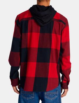 Camisa DC SHOES RUCKUS HOODED - Red/Black/Red