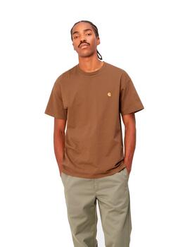 Camiseta CARHARTT CHASE - Tamarind/Gold