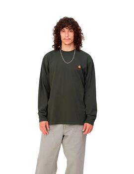 Camiseta Manga Larga CARHARTT AMERICAN SCRIPT - Plant