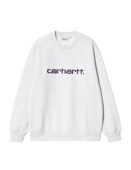 Sudadera W' CARHARTT SWEAT - Ash Heather/Cassis