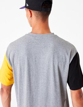 Camiseta NEW ERA CUT SEW LOS ANGELES LAKERS - Grey/Yellow