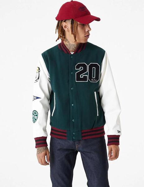 Cazadora NEW ERA VARSITY NEW ERA Green Off White