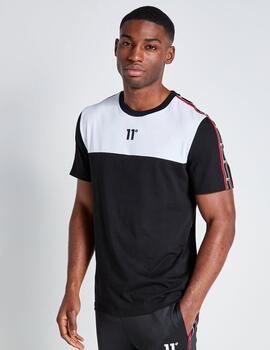 Camiseta 11 COLOUR BLOCK TAPED PIPING - Black / White