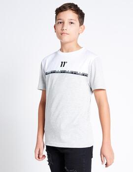 Camiseta Jr 11  DOUBLE TAPED BLOCK - Grey Marl / White