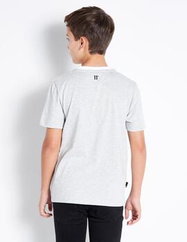 Camiseta Jr 11  DOUBLE TAPED BLOCK - Grey Marl / White