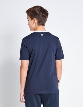 Camiseta Jr 11 COLOUR BLOCK TAPED - Navy / Steel / Wh
