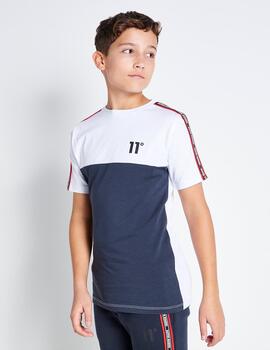 Camiseta Jr 11  BLOCK BLOCK TAPED - Navy / White