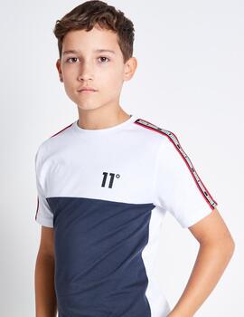 Camiseta Jr 11  BLOCK BLOCK TAPED - Navy / White