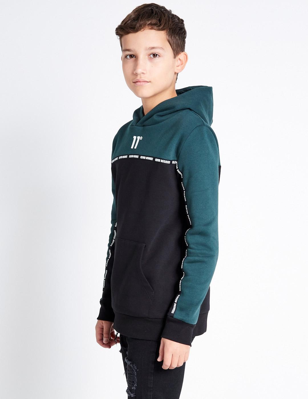 Sudadera Jr 11 COLOUR BLACK TAPED - Darkest Spruce Gr