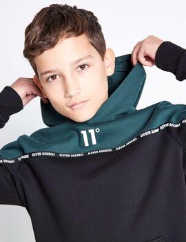 Sudadera Jr 11 COLOUR BLACK TAPED - Darkest Spruce Gr