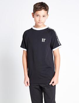 Camiseta Jr 11 TAPED RINGER - Black